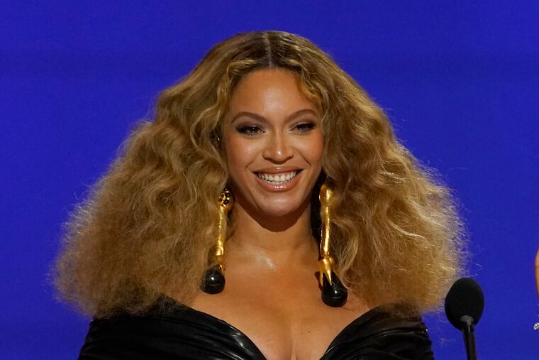 Beyonce appears at the 63rd annual Grammy Awards in Los Angeles on March 14, 2021. A Widener University faculty has created a course called "Queen Bey" to encourage camaraderie among freshmen (AP Photo/Chris Pizzello, File)