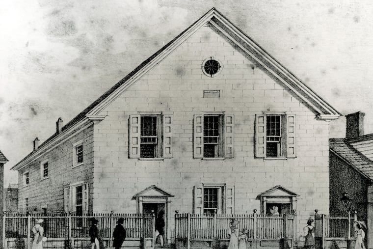 A print of Mother Bethel AME, founded in 1794 and rebuilt in 1805.