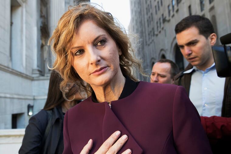 In this Oct. 18, 2018, file photo, Summer Zervos leaves New York state appellate court in New York.