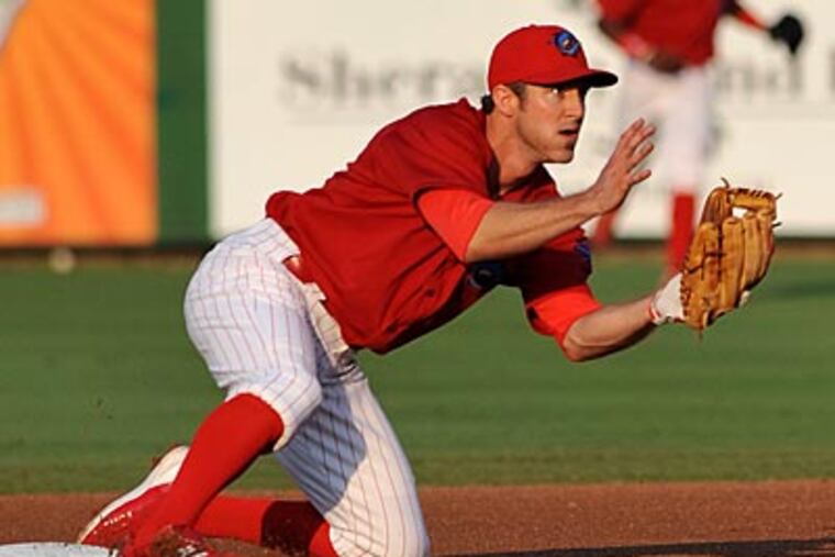 Phillies second baseman Chase Utley has been rehabbing with the Clearwater Threshers. (Photo by Tim Boyles)