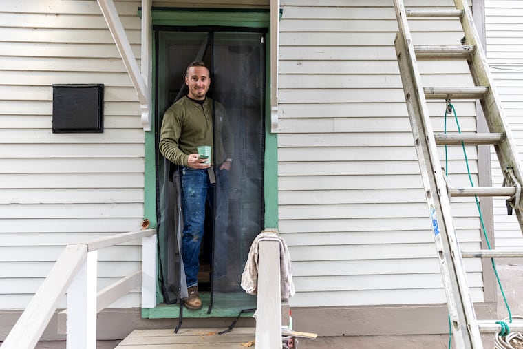 Sean O’Donnell, Caretaker and Restorer of the Knight Park House, talks with Inquirer Reporter Kevin Riordan, about living and restoring the house at Knight Park in Collingswood, N.J., on Oct. 19.