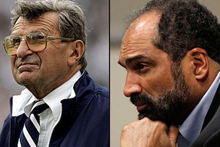 Joe Paterno (left) and Franco Harris (right)