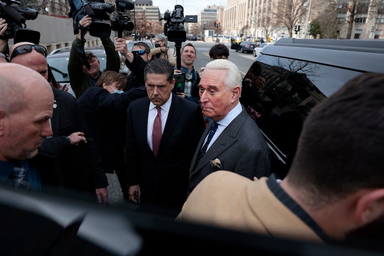 Roger Stone (center) allowed filmmakers to document his activities during extended periods over more than two years.
