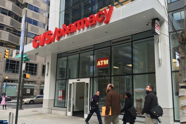 The redesign of CVS stores in the Philly area - such as this one in Center City - with the expanded health aisles could start as early as 2018.