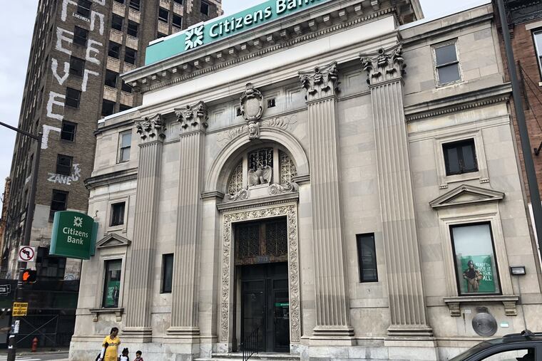 A Citizens Bank building at the intersection of Broad Street, Erie Avenue, and Germantown Avenue. Some advocates want city and state governments to run their own banks.