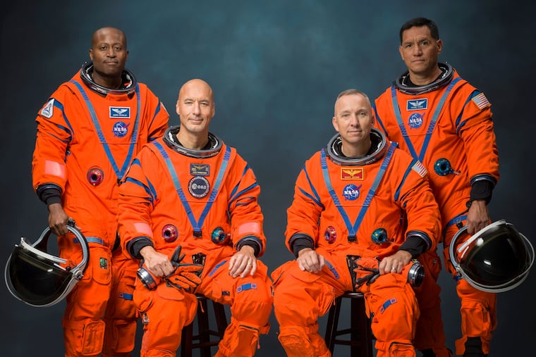 In an undated photo from NASA, members of the Artemis III crew, from left, Andre Douglas, Luca Parmitano, Randy Bresnik and Frank Rubio. NASA named them on Tuesday as the next four astronauts to take humans one step closer to returning to the moon as part of the Artemis III mission.