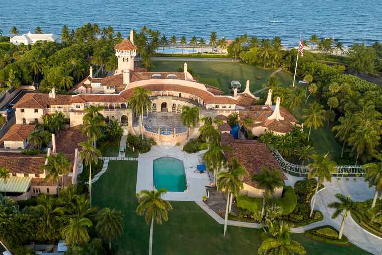 An aerial view of former President Donald Trump's Mar-a-Lago estate in Palm Beach, Fla.