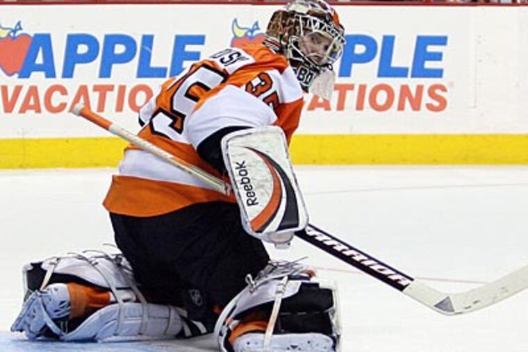 Sergei Bobrvosky stopped 30 of 31 shots during Thursday night's loss to the Penguins. (Yong Kim/Staff Photographer)