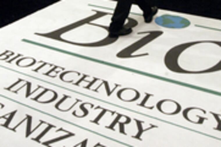 The main exhibit floor of the 2005 BIO gathering at the Philadelphia Convention Center. Almost 19,000 attended that gathering.