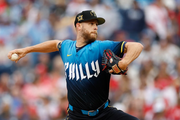 Phillies pitcher Zack Wheeler throws a first-inning pitch against the Washington Nationals on Friday.