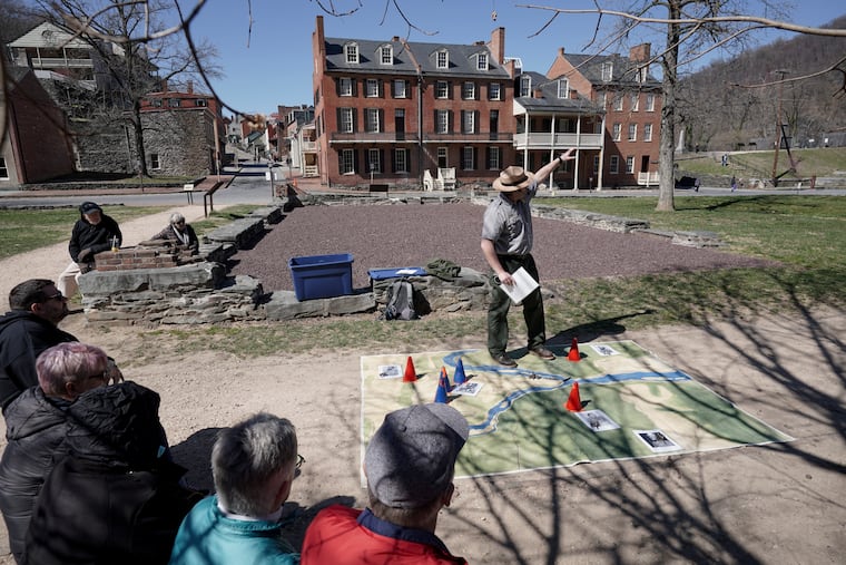 A park ranger describes Civil War battles in Harpers Ferry National Historical Park in West Virginia, one of the sites undergoing review.