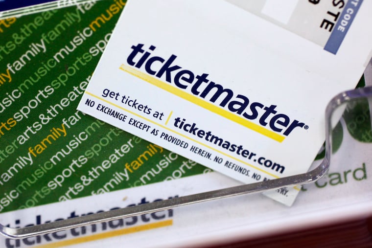 Ticketmaster tickets and gift cards are shown at a box office in San Jose, Calif., on May 11, 2009. A pre-sale for Swift's U.S. tour next year resulted in crash after crash on Ticketmaster.