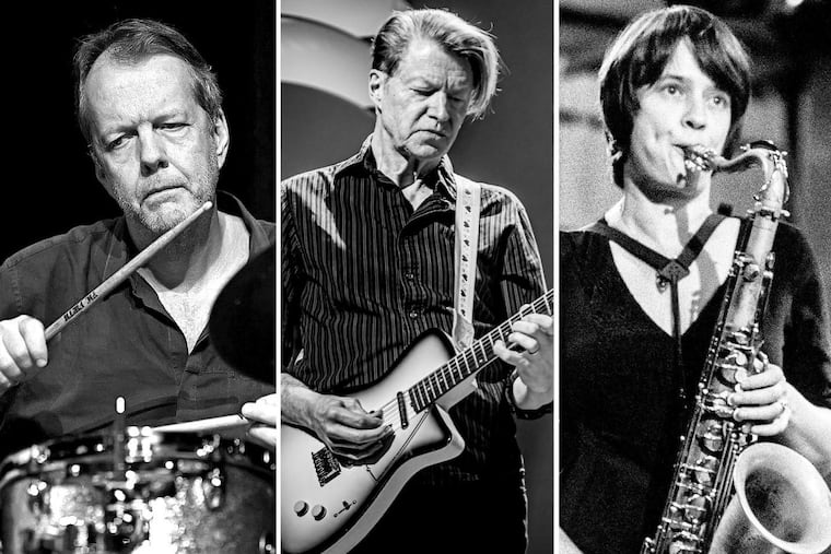 Nels Cline's Consentrik Quartet plays a three-show residency at Solar Myth in South Philly this weekend. From left to right: Tom Rainey, Nels Cline, Ingrid Laubock, and Chris Lightcap.