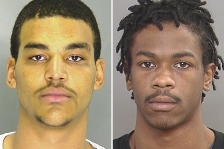 Donte Brown (left) and Taaqi Brown are charged with shooting a man at the Second Ward Playground in Upper Darby.