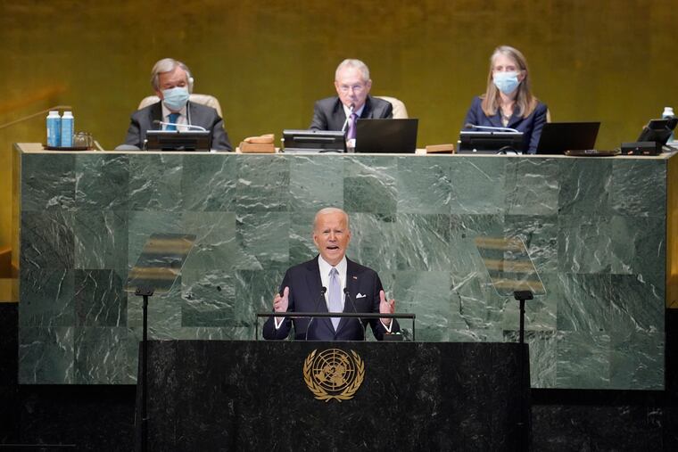 President Joe Biden addresses the 77th session of the United Nations General Assembly on Wednesday.