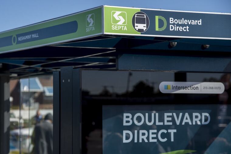 The new station, or bus stop, at Cottman Ave. and Roosevelt Blvd. for the newly announced Boulevard Direct bus route between the Frankford Terminal and Neshaminey Mall October 17, 2017. The new route reduces the number of stops from the Frankford Terminal to Neshimaney Mall from more than 80 to eight. CLEM MURRAY / Staff Photographer