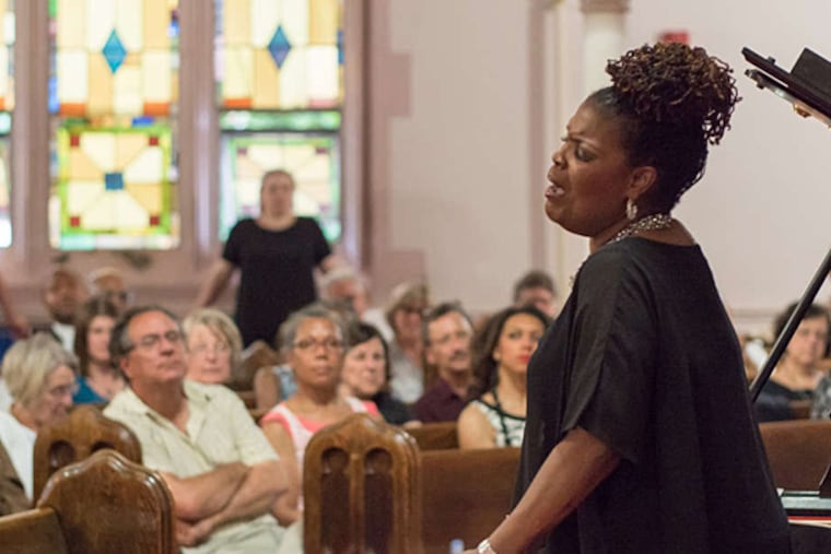 Angela Brown (pictured) and Damien Sneed collaborated with Lawrence Brownlee for a program of original spiritual arrangements at Union Baptist Church in South Philadelphia. (Photo credit: PHILLIP TODD)