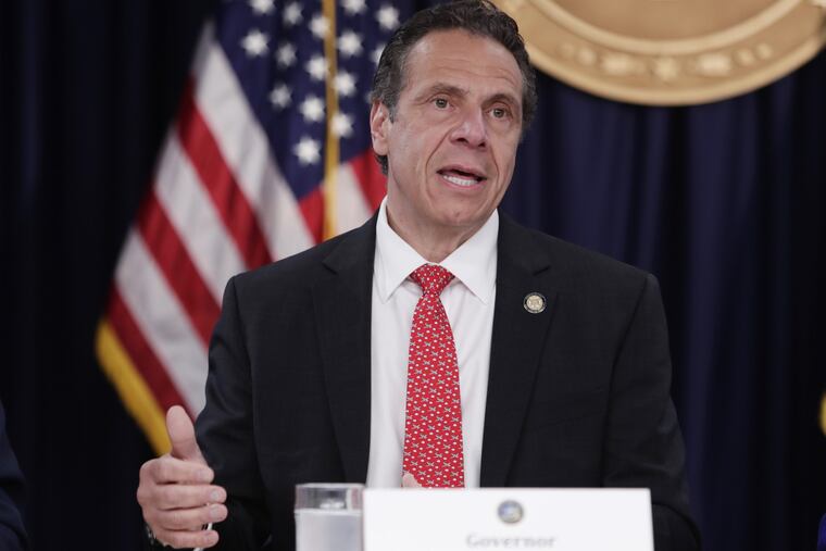 In this May 10, 2018 file photo, Democratic New York Gov. Andrew Cuomo speaks during a news conference in New York. New York Gov. On Wednesday, Aug. 15, 2018, at a bill signing event in Manhattan, Cuomo said that America "was never that great" during remarks criticizing Republican President Donald Trump.
