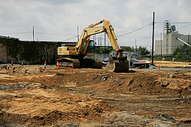 Economic stimulus money will help finish cleanup of the General Mantle Superfund site in Camden, where this hole is located at 4th and Jefferson. ( Michael Bryant / Staff Photographer )