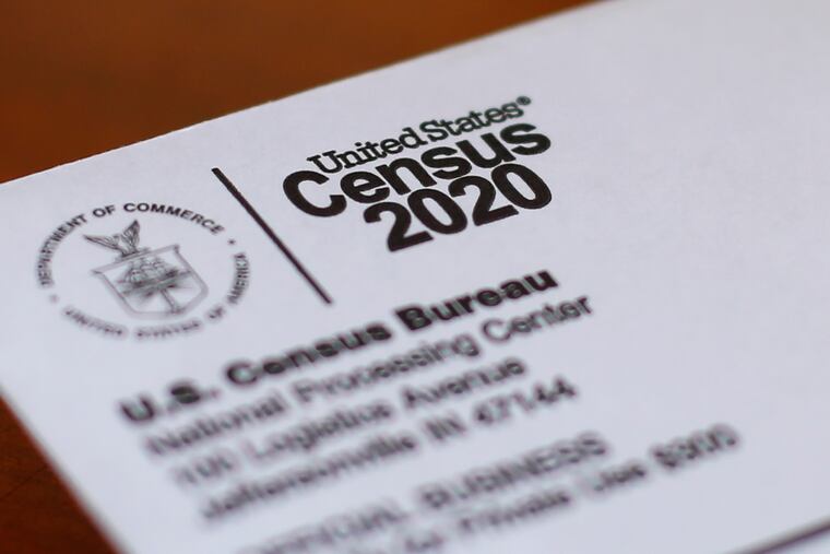 An envelope containing a 2020 census letter mailed to a U.S. resident.