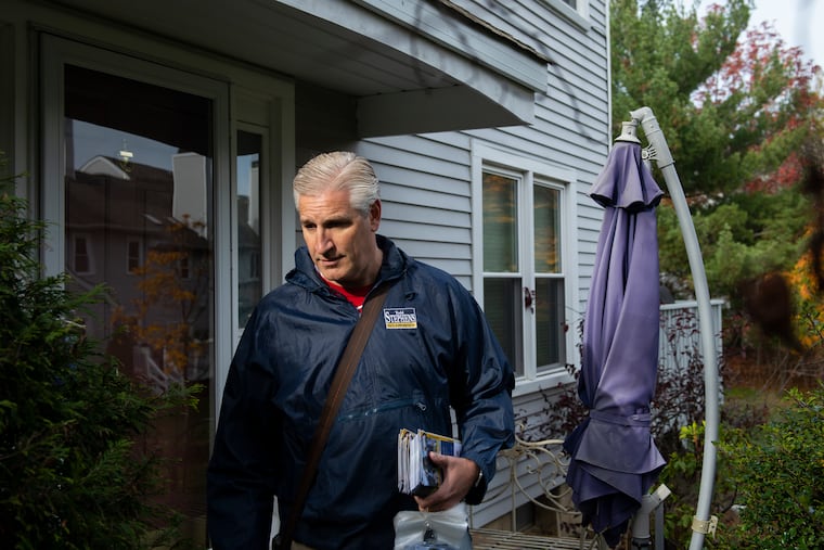 Todd Stephens, a Republican state representative running for reelection, goes door-to-door Oct. 28, 2022. His 151st district is one of three that will decide control of the state House.