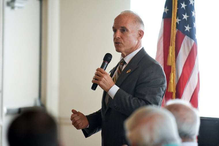 Judge Daniel McCaffery speaks at the Friendly Sons of St. Patrick "Liquid Lunch & Irish Fare" at the Lodge at Sharp Mountain, March 15, 2019, in Pottsville, Pa. McCaffery, will run for an open seat on the Pennsylvania Supreme Court in the November 2023 election, a campaign aide said Friday, Nov. 18, 2022.