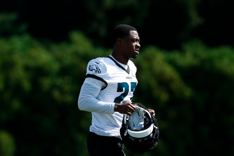 Eagles cornerback Quinyon Mitchell looks to be making a second-year leap based on his training camp performances.