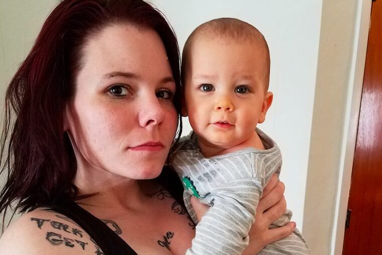 Athena Remlinger with her son Xavier.