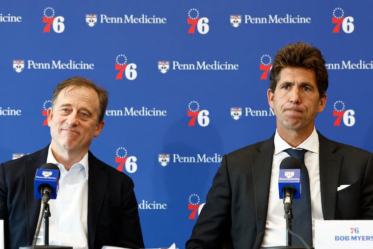 Sixers managing partner Josh Harris and HSBE president of sports Bob Myers explained their decision to part ways with Daryl Morey on Thursday.