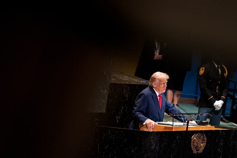 President Donald Trump addresses the 80th session of the United Nations General Assembly on Tuesday at U.N. headquarters.