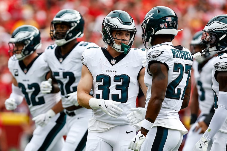 Cooper DeJean (33) and Quinyon Mitchell (27) will be working with a new position coach in 2026.