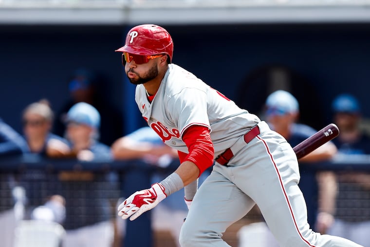 Justin Crawford put the ball in play in the air once in four at-bats on Saturday in the Phillies' 6-4 win over the Yankees.