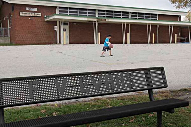3rd grader Daniel Silver plays basketball after school at the Florence V. Evans Elementary School in Marlton on November 1, 2013. ( ELIZABETH ROBERTSON / Staff Photographer )