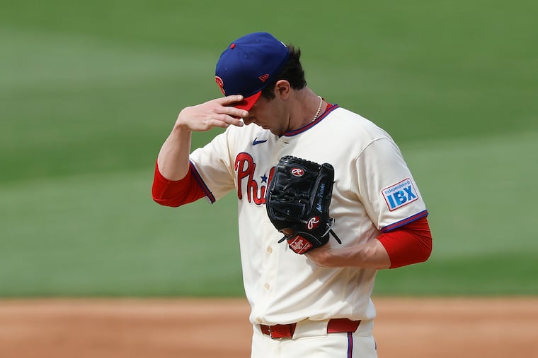 Phillies pitcher Andrew Painter allowed six runs on eight hits as he struggled with command in Saturday's loss.