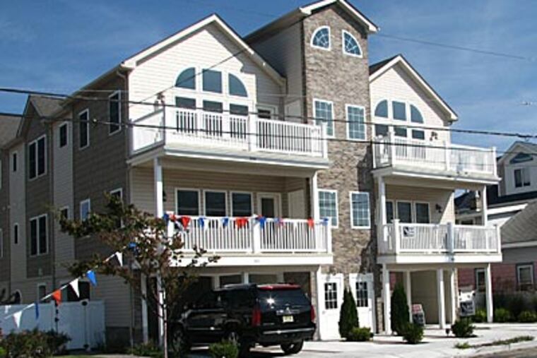 A front view of Bayshore Group LLC’s Harbor Cove condominium development, which consists of two buildings of four units at 429 W. Montgomery Ave. in Wildwood.