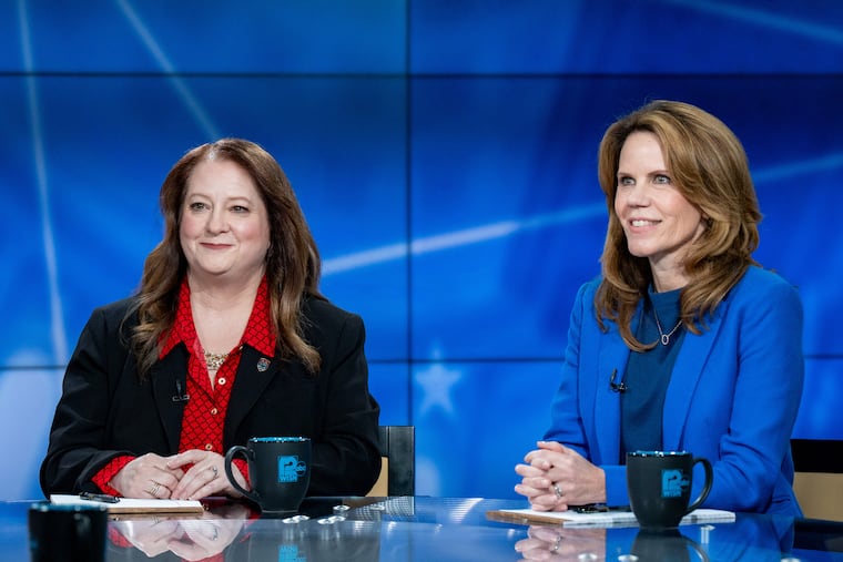 Wisconsin Supreme Court candidates, Court of Appeals Judges Maria Lazar, left, and Chris Taylor participate in the Wisconsin Supreme Court debate hosted by WISN 12 News on Thursday April 2, 2026, at WISN-TV in Milwaukee, Wis.