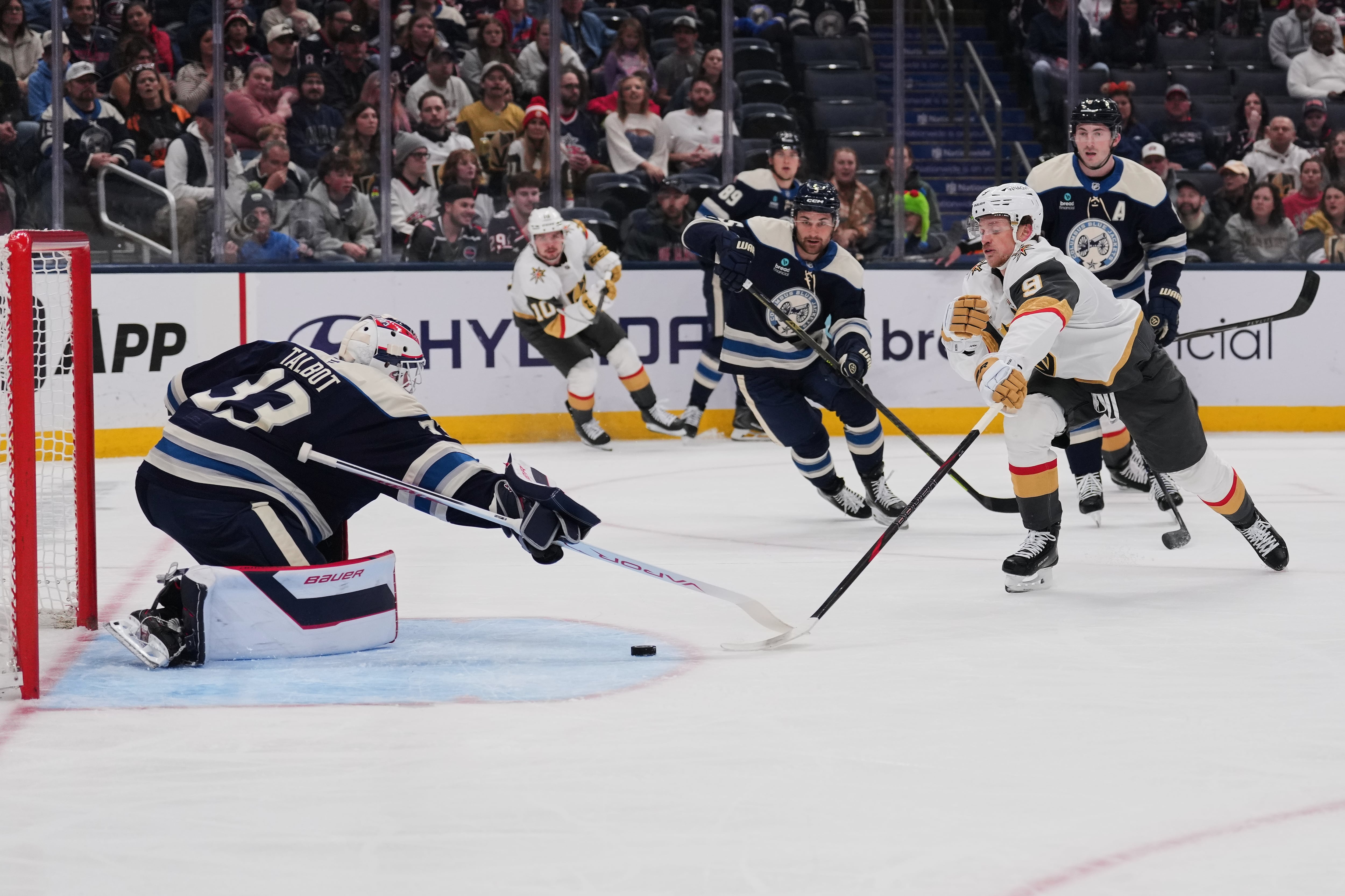 Fantilli scores on OT power play as Blue Jackets edge Golden Knights 2-1
