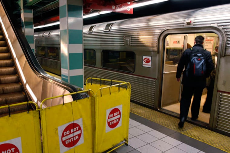 An escalator at Eighth and Market Streets in Philadelphia was out of service in January. (MICHAEL S. WIRTZ / Staff Photographer)