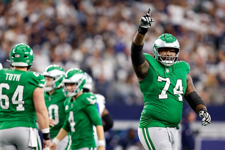 Eagles offensive tackle Fred Johnson, filling in for Lane Johnson, will go against Maxx Crosby, who plays 93% of Las Vegas' defensive snaps.