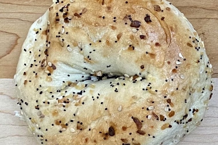 An everything bagel by Philly Bagels, 613 S. Third St., on Nov. 8, 2020.