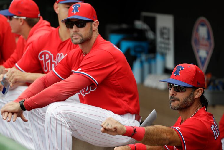 Sean Rodriguez (right) has known Gabe Kapler (left) since the pair played together for the Tampa Bay Rays.