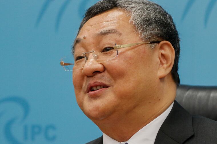 Chinese director of the foreign ministry's Arms Control Department, Fu Cong, speaks during a news conference at the Ministry of Foreign Affair building in Beijing on Tuesday.