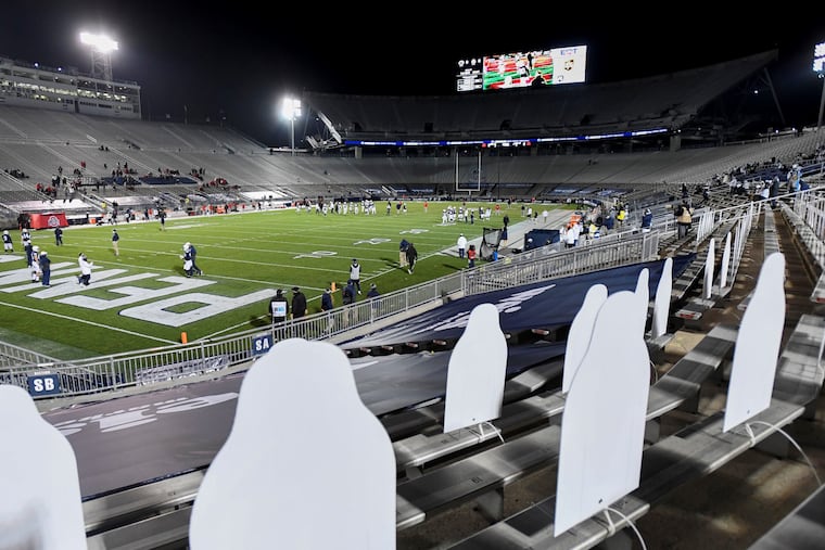 Instead of a sellout crowd at Beaver Stadium, Penn State's game against Ohio State was played in front of families and a couple of thousand cardboard cutouts.