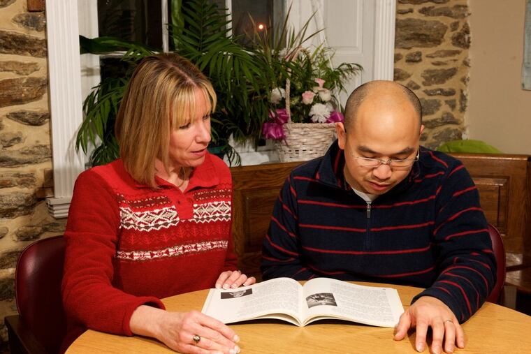 Melina Micich (left), a tutor with Delaware County Literacy Council, works with Chanavath (Mu) Jirasupakorn, who is learning English as a second language. The literacy council is among the nonprofits to apply for United Way funding under a new framework focused on eliminating intergenerational poverty.