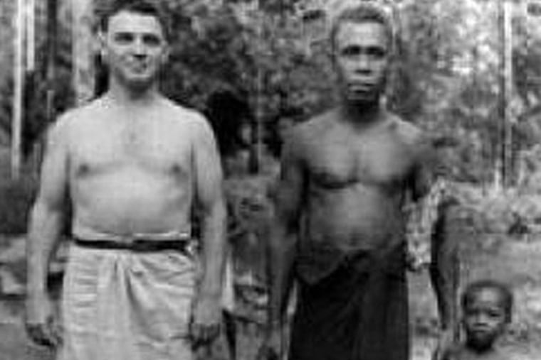 Ward H. Goodenough (left), doing field work in Melanesia in the early 1950s.