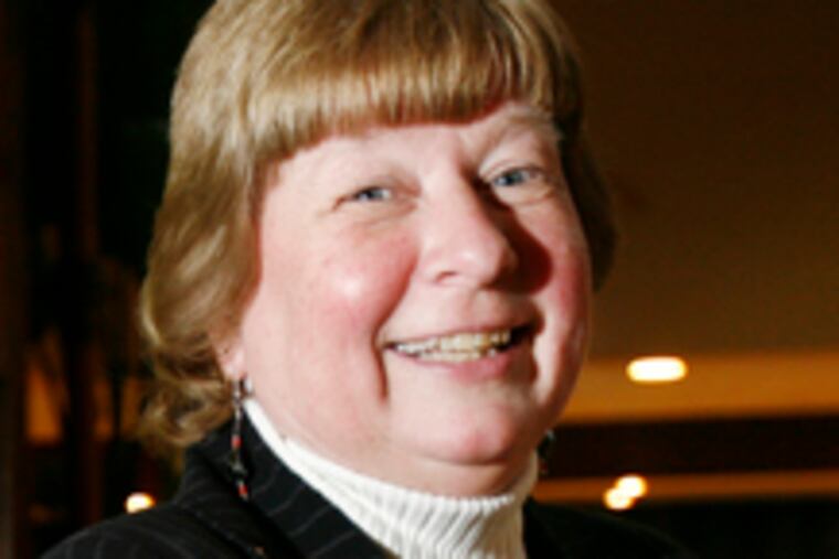 Kathy Jellison of Harrisburg's SEIU local supports Barack Obama. "He was fabulous," she said of his speech.