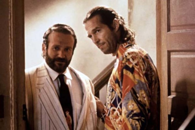 Robin Williams (left) plays Parry, a homeless widower with mental-health issues, in "The Fisher King," also starring Jeff Bridges as Jack Lucas.