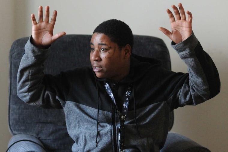 Timothy Stroye says he put his hands in the air as he was arrested in an incident that has led to hate crimes charges against former Bordentown Township Police Chief Frank Nucera Jr.