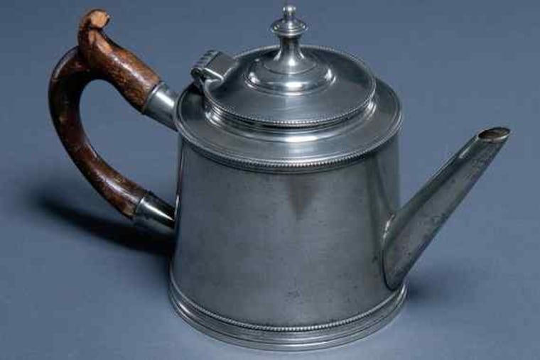 A drum-shaped teapot made by William Will, a Philadelphian, will be part of the exhibit.