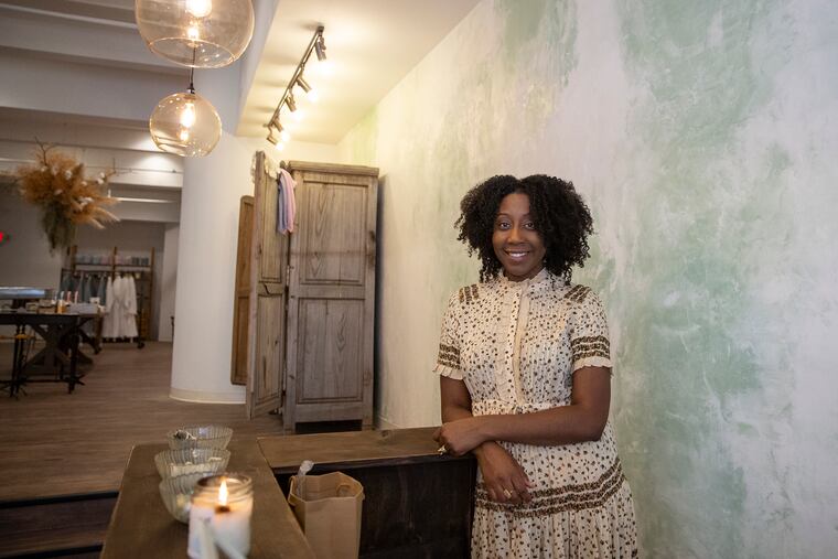 Owner Jenea Robinson poses for a portrait inside her new store Marsh + Mane on the day of its grand opening at 529 S. 4th Street on Thursday, Dec. 13, 2018. The store sells natural hair care products for African American women as well as a few products for men. HEATHER KHALIFA / Staff Photographer